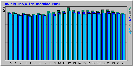 Hourly usage for December 2023