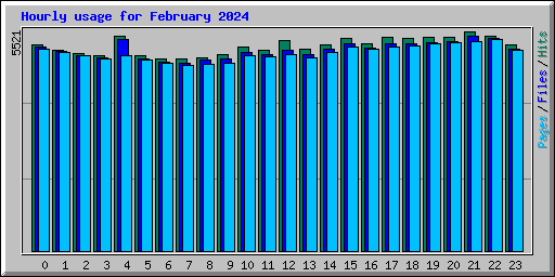 Hourly usage for February 2024