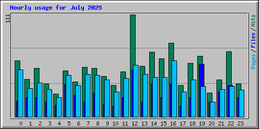 Hourly usage for July 2025